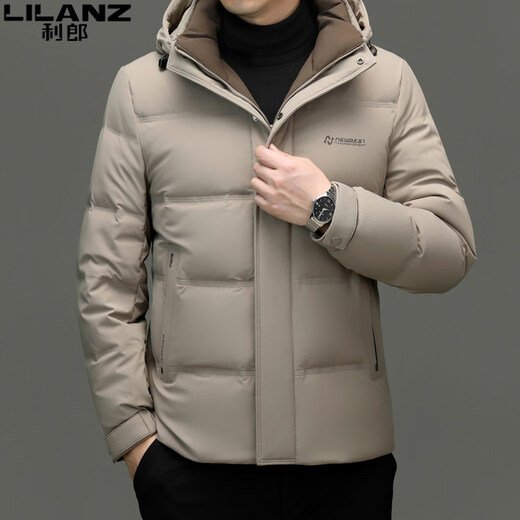 利郎（LILANZ）高端男装羽绒服冬季新款中青年休闲防寒衣服加厚保暖可拆帽外套男 蓝色 3XL 190