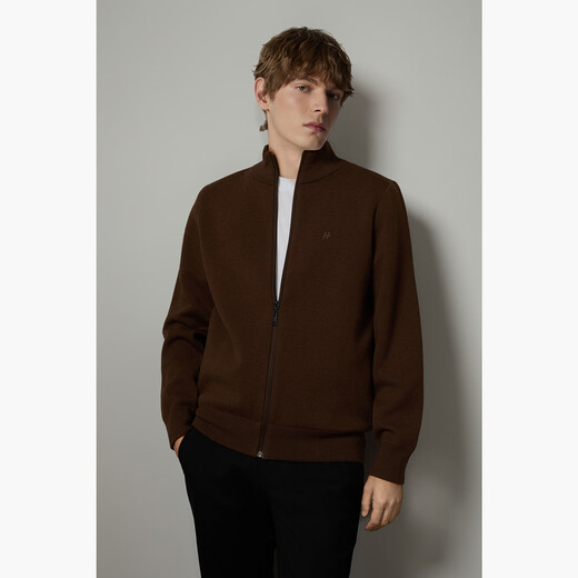 HECHTER cardigan, commuting, daily comfort, men's long-sleeved jacket, versatile spring, autumn and winter clothes, brown 2XL