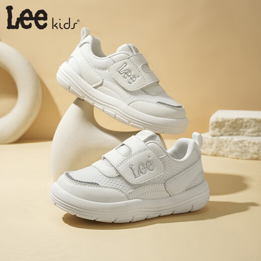 LEE KIDS children's shoes spring new children's dad shoes versatile mesh soft bottom running shoes for men and women white 26