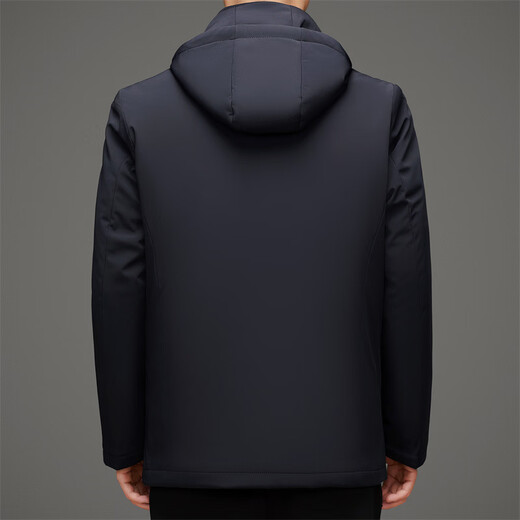 MAGIOPY легкая роскошная брендовая мужская пуховая куртка среднего возраста 2026 зимняя новая деловая повседневная куртка с капюшоном мужская темно-синяя M 170