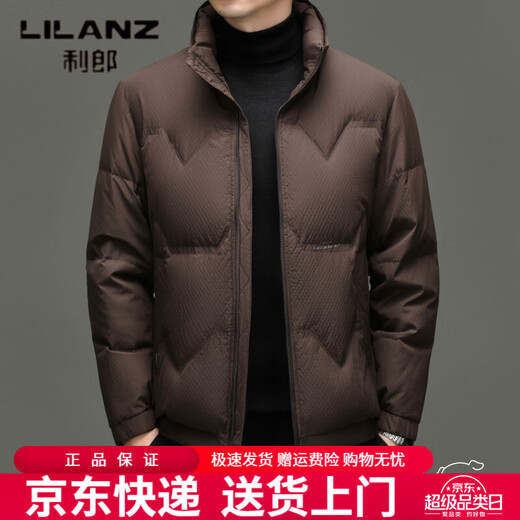 LILANZ Зимний повседневный пуховик Мужская утолщенная теплая куртка с воротником-стойкой Деловая мужская свободная короткая зимняя куртка на утином пуху Черная M 170/92A