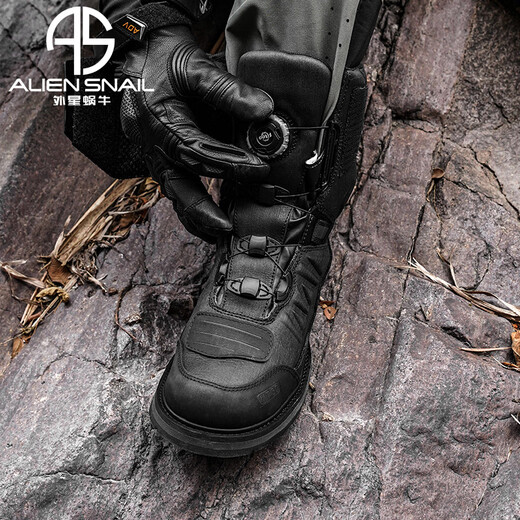Alien snail motorcycle riding shoes waterproof rally boots racing shoes long boots men's anti-fall motorcycle boots rider equipment MT-30 black 42