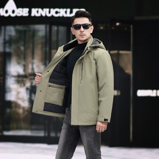 Heilan House (HLA) new autumn and winter hooded short down jacket loose casual windproof outdoor jacket young and middle-aged men's warm jacket black 2XL