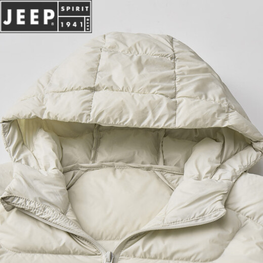 JEEP SPIRIT winter new down jacket for men and women couples hooded thickened white duck down windproof and warm quality down autumn and winter jacket men's black L