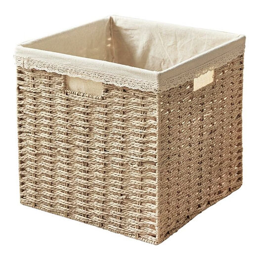Fantasy bookcase woven storage basket drawer-type bookshelf open grid storage box cabinet storage box imitation square camel basket + beige lining length x width x height 26x23x26