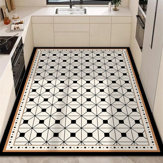 Yusenyi kitchen floor mats wipeable, washable, non-slip, waterproof, household floor mats, foyer, anti-dirty carpet, Lanxi flowers customization, customization does not support return or exchange