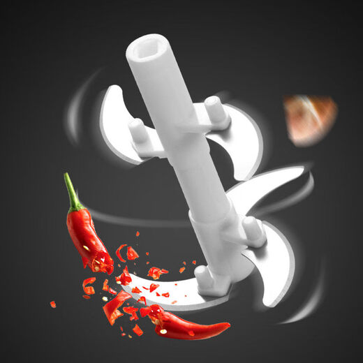 Tuojin household garlic masher, manual garlic masher, cutting and pressing minced garlic, garlic grinder, small hand-pulled garlic machine, 3 blades * medium size _ blue. 500ml