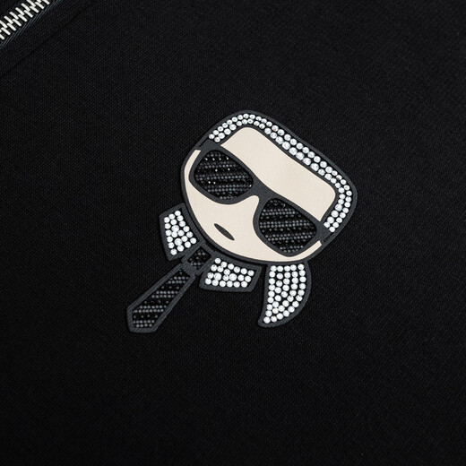 Karl Lagerfeld 100% cotton beaded hooded sweatshirt jacket 26 spring new men's clothing Lafayette
