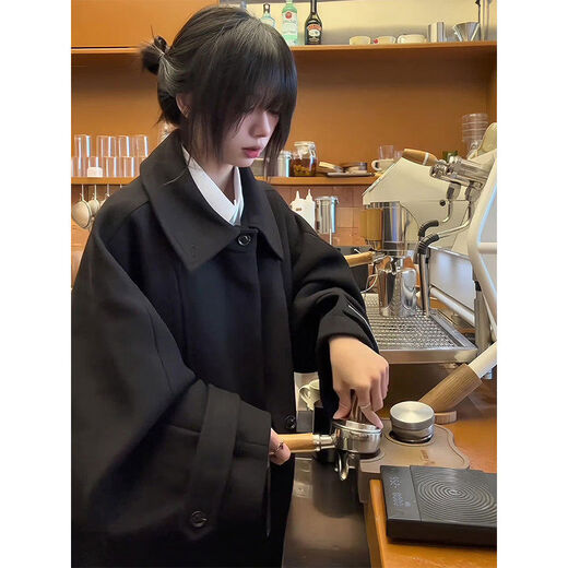 Newdecay черное шерстяное пальто мужское средней длины осенне-зимнее теплое утолщенное шерстяное пальто черного цвета в обновленном стиле 90 выбор M M