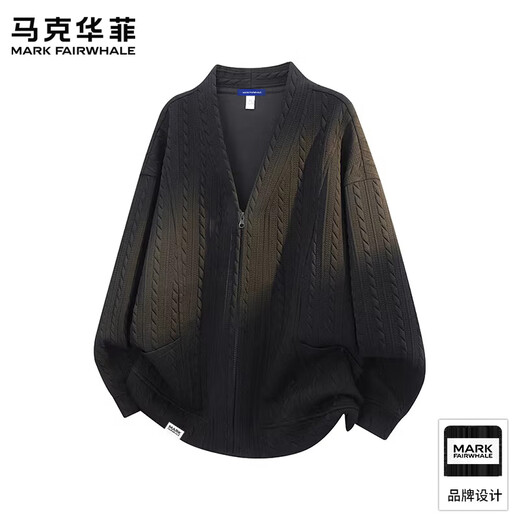 MARK FAIRWHALE American Retro Casual Sweater Men's 2026 Spring New Loose Comfortable Trendy Brand Warm Fashion Top Men's Black Official Authentic M Recommendation 90-115 Jin Jin equals 0.5 kg