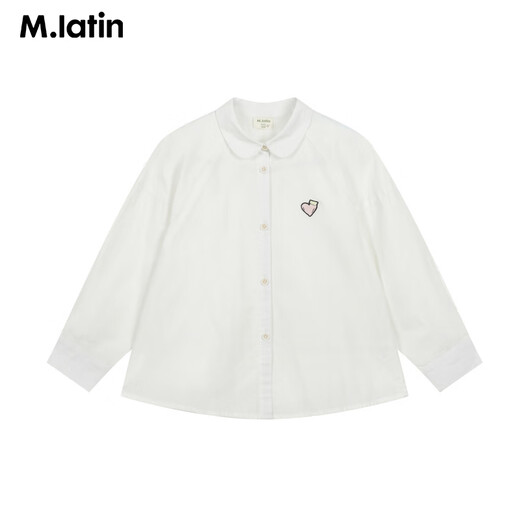 M.Latin shopping mall same style M.Latin children's shirt 26 spring new style long-sleeved shirt for girls and boys, semi-bleached 120