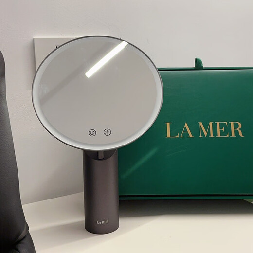 Cosmetic mirror LED lighted makeup mirror desktop mirror Internet celebrity smart makeup mirror gift souvenir outer box + gray smart mirror + shopping bag + 5x mirror