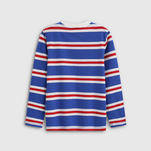 GAP Boys 2026 Spring New Bear Embroidered Striped Loose Long Sleeve T-shirt Children's Top 861988
