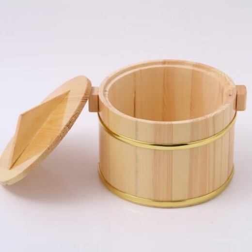 Tuojin wooden barrel rice barrel tableware rice bowl restaurant rice container small rice barrel insulation barrel 16 natural color wooden barrel + no 16 natural color wooden barrel + stainless steel liner + wooden lid wood