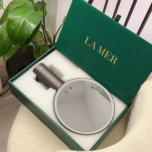 Cosmetic mirror LED lighted makeup mirror desktop mirror Internet celebrity smart makeup mirror gift souvenir outer box + gray smart mirror + shopping bag + 5x mirror