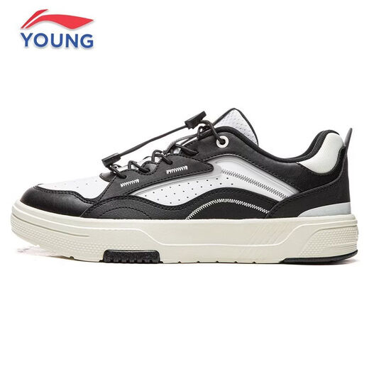 Li Ning (LI-NING) Li Ning Tracking Men's and Women's Big Children's Shoes Casual Shoes 26 Spring New Anti-Slip Lightweight Simple Retro Sports Shoes YKCW020-1 Standard White 33