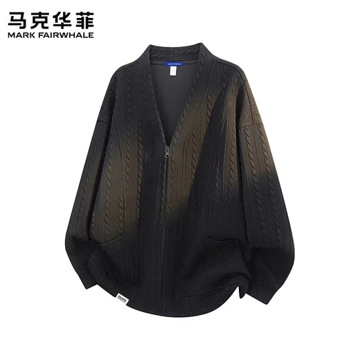 MARK FAIRWHALE American Retro Casual Sweater Men's 2026 Spring New Loose Comfortable Trendy Brand Warm Fashion Top Men's Black Official Authentic M Recommendation 90-115 Jin Jin equals 0.5 kg