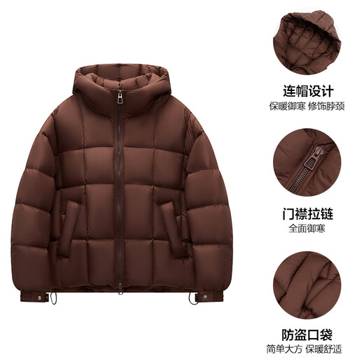 Yalu high-fill velvet 242g 2025 high loft silhouette autumn and winter new puff down jacket short couple warm jacket light gray S recommended 80-100Jin Jin equals 0.5 kg