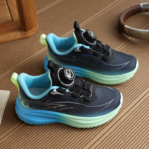 Pull back children's sports shoes for boys and girls comfortable and lightweight running shoes knob buckle sports shoes WZ-C376T black 37