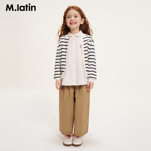 M.Latin shopping mall same style M.Latin children's shirt 26 spring new style long-sleeved shirt for girls and boys, semi-bleached 120