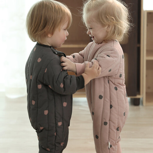 Bali Piggy baby quilted jumpsuit winter thickened warm cotton jacket newborn cotton clothes outing cotton coat winter baby clothes gray blue 59cm