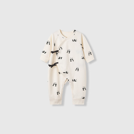 Kordear baby lace-up jumpsuit spring and autumn newborn baby pure cotton monk suit 52 size cute bear diary soft and skin-friendly one jumpsuit 52cm recommended 5-8Jin Jin equals 0.5 kg