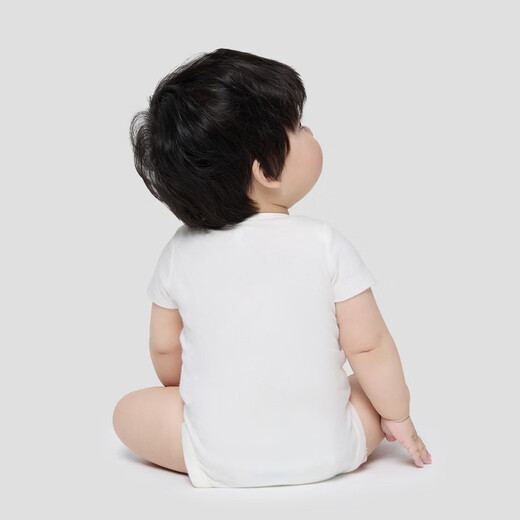 Gap Gap infant and toddler 2026 spring new pure cotton children's fun printed short-sleeved jumpsuit children's clothing US version 883272 white 80cm /48 Asian code 9-18 months / US code 12-18 months