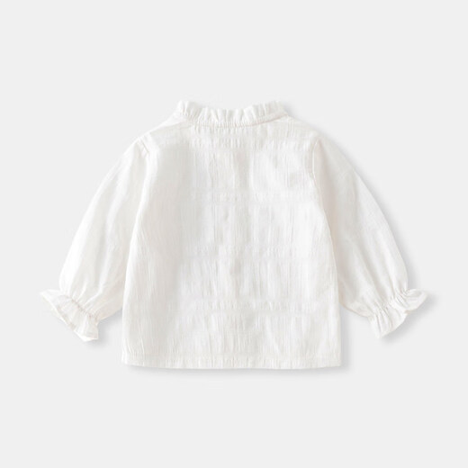 BORBOON B Girls' Shirt Long Sleeve Spring Clothes 2026 New Baby Girl Bottoming Shirt Clothes Children's Shirt Spring and Autumn Top White 8172 80