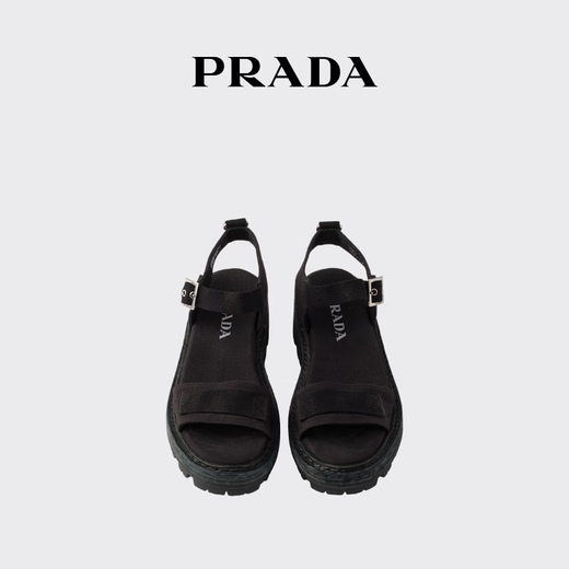 PRADA/Prada gift women's canvas sandals shoes black 37.5