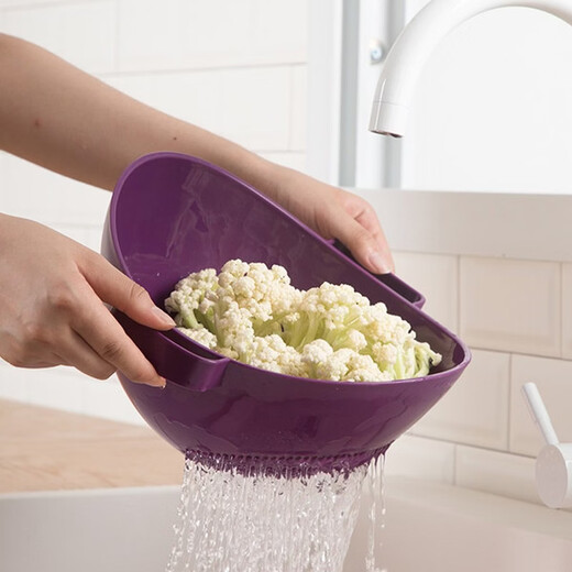 Camellia double vertical sieve kitchen vegetable basket plastic drain basket thickened fruit basin A35002 green