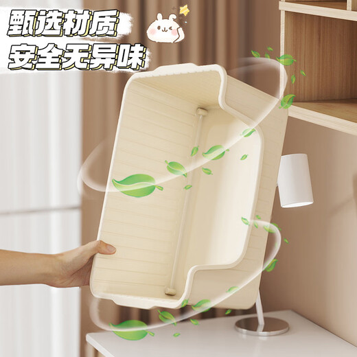 Fantasy Student Classroom Book Storage Box Under Desk Bag Pulley Storage Basket Large Capacity Extra Large Storage Bookshelf Wheels Extra Large Book Box Cream White Upgraded Thickening/Broken Compensation Free 4 Pulleys for Free