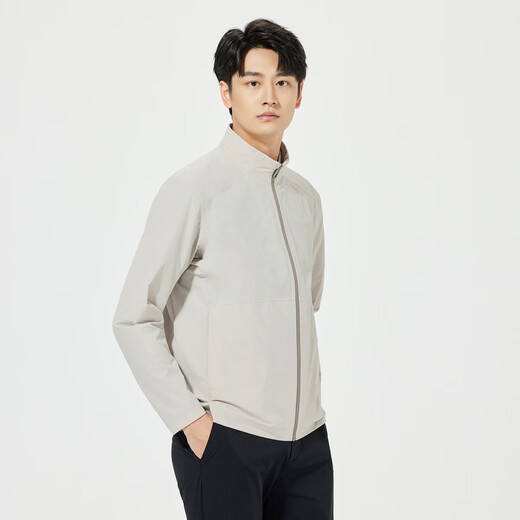 Lilang Waterproof Thin Jacket Men's Stand Collar Spring Jacket Business Casual Men's Jacket Khaki (25CFY6071Y) XL 175/92A
