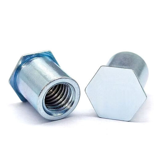 CLCEY blind hole pressure riveting studs galvanized M2MM25 hollow thread national standard hexagonal round bearing inner sleeve cylindrical studs carbon steel blind hole BSO-M2-141000 outer diameter 4 points 2