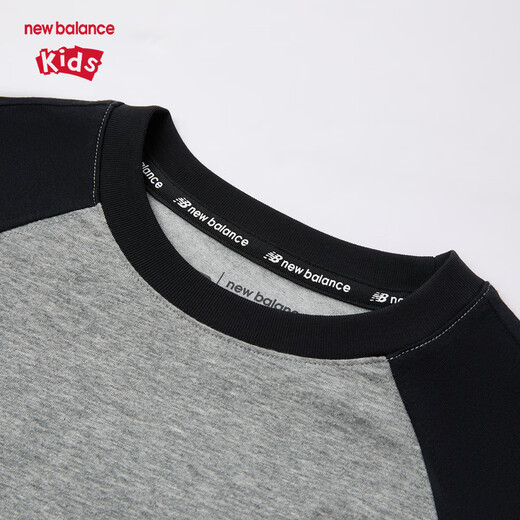 NEW BALANCE nb children's clothing children's men's and women's 26th spring new contrast color long-sleeved T-shirt ND7DG1E053 black 160