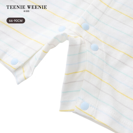 Teenie Weenie Kids 26 years new baby boy baby striped short-sleeved jumpsuit white 73cm