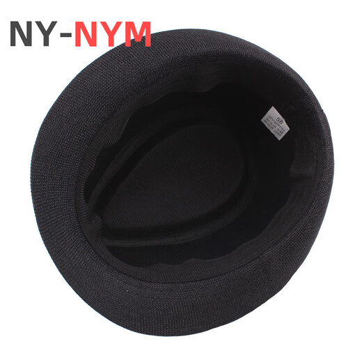 NY-NYM middle-aged and elderly men's outdoor sun hat prom party jazz hat linen curled top hat gentleman hat khaki 58cm