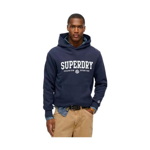 Superdry new men's sweatshirt warm and comfortable cotton daily casual sports fashion versatile layered men's pullover hoodie Blue One size | M