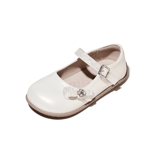 Red Dragonfly Girls Shoes 2026 Spring Children's Single Shoes Girls Princess Shoes Small Leather Shoes Q61BD007 Beige 27