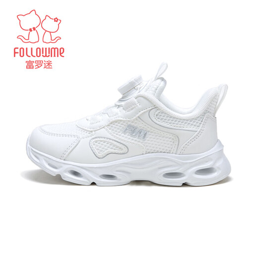 Fuluo Mi Girls Breathable Mesh Shoes Spring New Campus Versatile Casual Sports Shoes Junior High School Students Running Shoes White 31