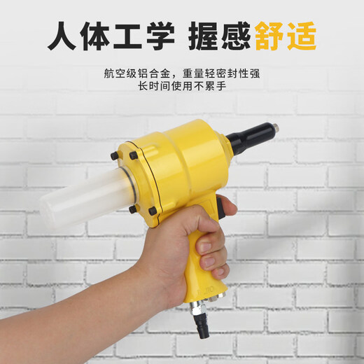 Wing Fantasy Pneumatic Riveting Rivet Gun Aluminum Alloy Aluminum Nail Core Blind Rivet Gun Self-priming Rivet Clamp Gun Rivet Machine Double Cylinder Powerful Model + Standard Package