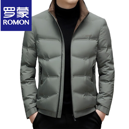 ROMON зима 2025, новый стильный пуховик, модный мужской короткий утепленный теплый воротник-стойка, красивый мужской пуховик, черный 23012 M