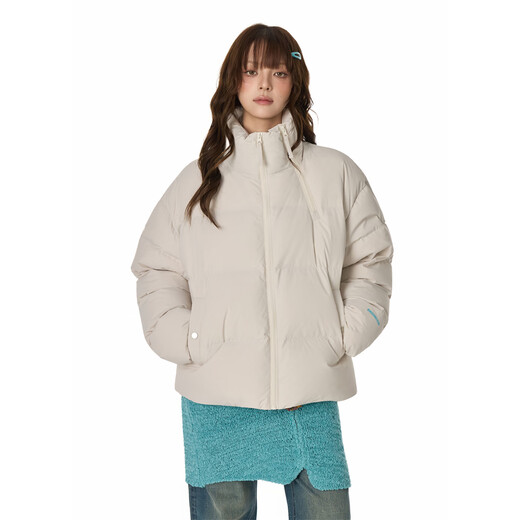 GROUND ZERO Autumn and Winter Couple Model 90 White Duck Down Stand Collar Thickened Warm Down Jacket Apricot L