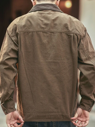 Green Deer American Retro Heavy Duty Work Jacket Men's Trendy Brand Spring and Autumn Pure Cotton Outdoor Hunting Jacket Khaki M Suitable for 115-135 Jin Jin equals 0.5 kg