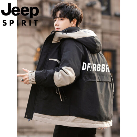 JEEP SPIRIT Jeep International Brand Молодежный легкий короткий пуховик для мальчиков Зимний младшеклассник и старшеклассники Модная корейская версия FF-2688 Черный M