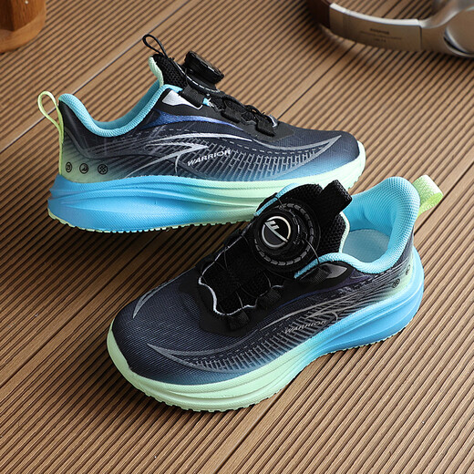 Pull back children's sports shoes for boys and girls comfortable and lightweight running shoes knob buckle sports shoes WZ-C376T black 37