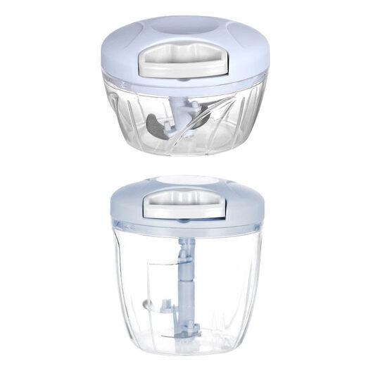 Tuojin household garlic masher, manual garlic masher, cutting and pressing minced garlic, garlic grinder, small hand-pulled garlic machine, 3 blades * medium size _ blue. 500ml