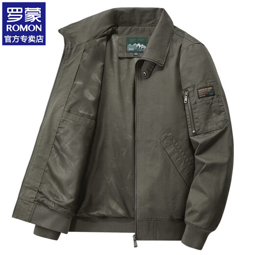 ROMON Jacket Men's Spring and Autumn New Outdoor Commuting American Jacket Fashion Simple Casual Tops Trendy Men's Clothes Black XL About 130-145Jin Jin is equal to 0.5 kg