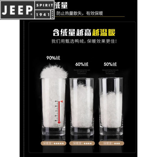 JEEP SPIRIT Lightweight Down Jacket Men's Winter 2025 New Warm Jacket Large Size Coldproof Duck Down Jacket Trendy Rubber Brown 90 White Duck Down M 100-120Jin Jin is equal to 0.5 kg