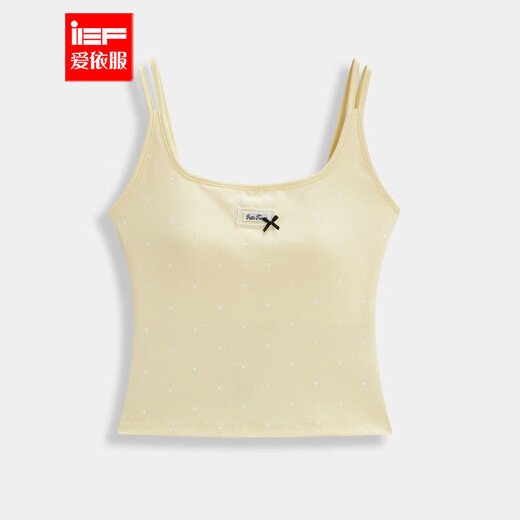 IEF/Aiyifu Vest 2026 Spring New Japanese Style Sweet Gentleness Pure Desire Style Versatile Polka Dot Suspender Wrap Chest Yellow One Size