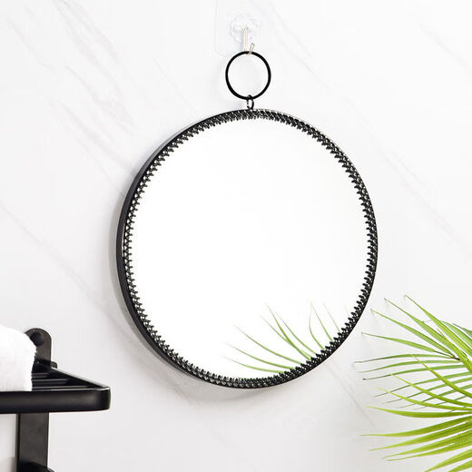 Bathroom mirror wall-mounted iron bathroom vanity mirror decorative mirror can be hung desktop vanity mirror wall-mounted washbasin gold circle mirror